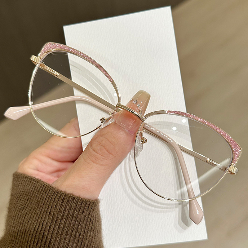 Lunettes de vue œil de chat à lunettes optiques en métal