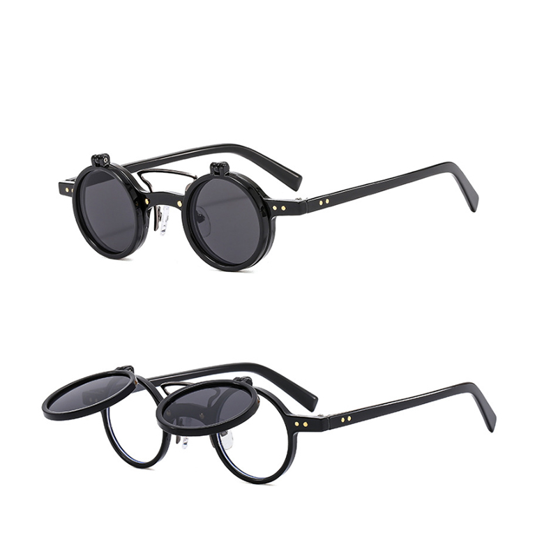 Lunettes de soleil rondes de style punk pour hommes et femmes